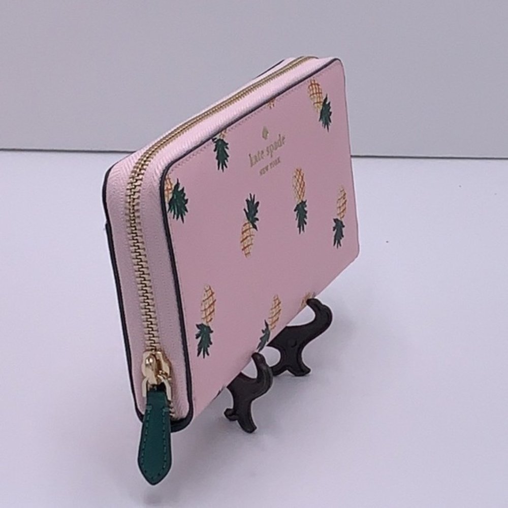 Kate Spade Pineapple Printed Large Continental Wallet Pink Multi - Picture 5 of 16